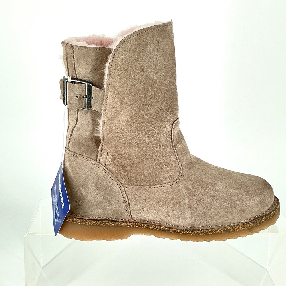 Birkenstock Size 36 US 5-5.5 Uppsala TAUPE Suede Shearling Boots NEW WOMENS $195